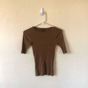 EXPRESS BROWN RIBBED TOP